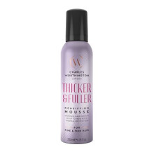 Charles Worthington Thicker and Fuller Densifying Mousse, Hair Thickening Mousse for Fine Hair, Hair Thickening Products for Women and Men, Salon Hair