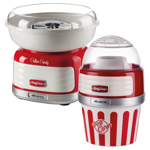 Ariete Ariete  Retro Style Candy Floss Maker and Popcorn Maker Set, Red