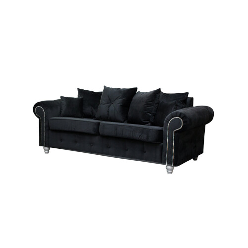 MN Furniture (Corner Sofa, Black) Ashwin 3+2 Seater and Corner Luxuries Sofa