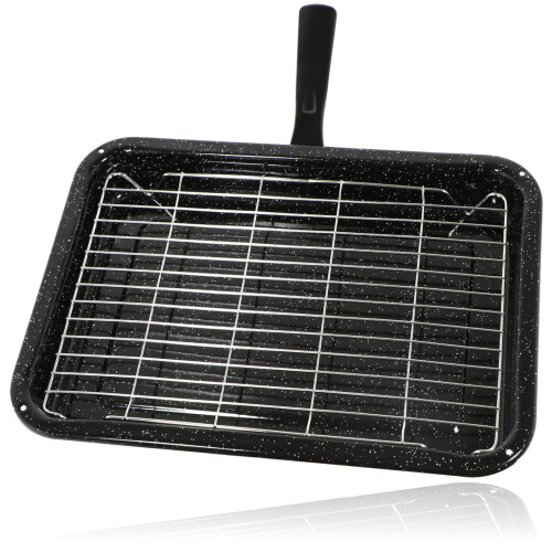 SPARES2GO Small Grill Pan + Rack and Detachable Handle for TRICITY BENDIX Oven Cooker