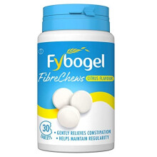 Fybogel Fibre Chews, Citrus Flavour for Constipation Relief, Chewable Fibre Tablets, 30 Tablets
