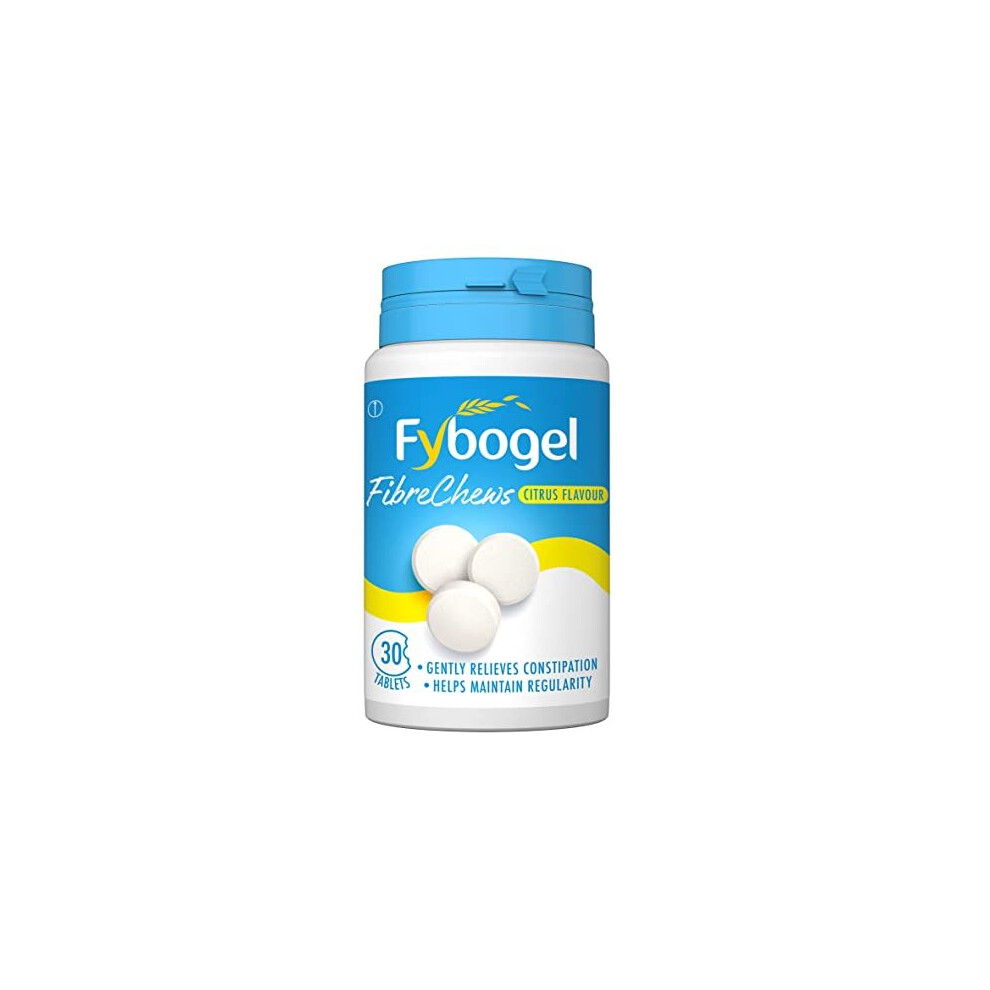 Fybogel Fibre Chews, Citrus Flavour For Constipation Relief, Chewable Fibre Tablets, 30 Tablets