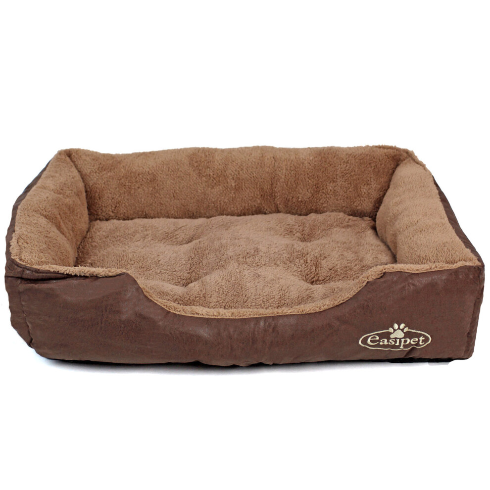Medium Dog Bed in Faux Leather Fur Fleece Actiaspet