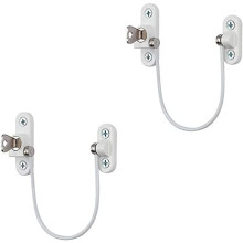 Window Restrictor Locks, 2Pcs Professional UPVC Window Restrictor Locks, Child Baby Safety Security Wire Catch with Screw Keys Safety