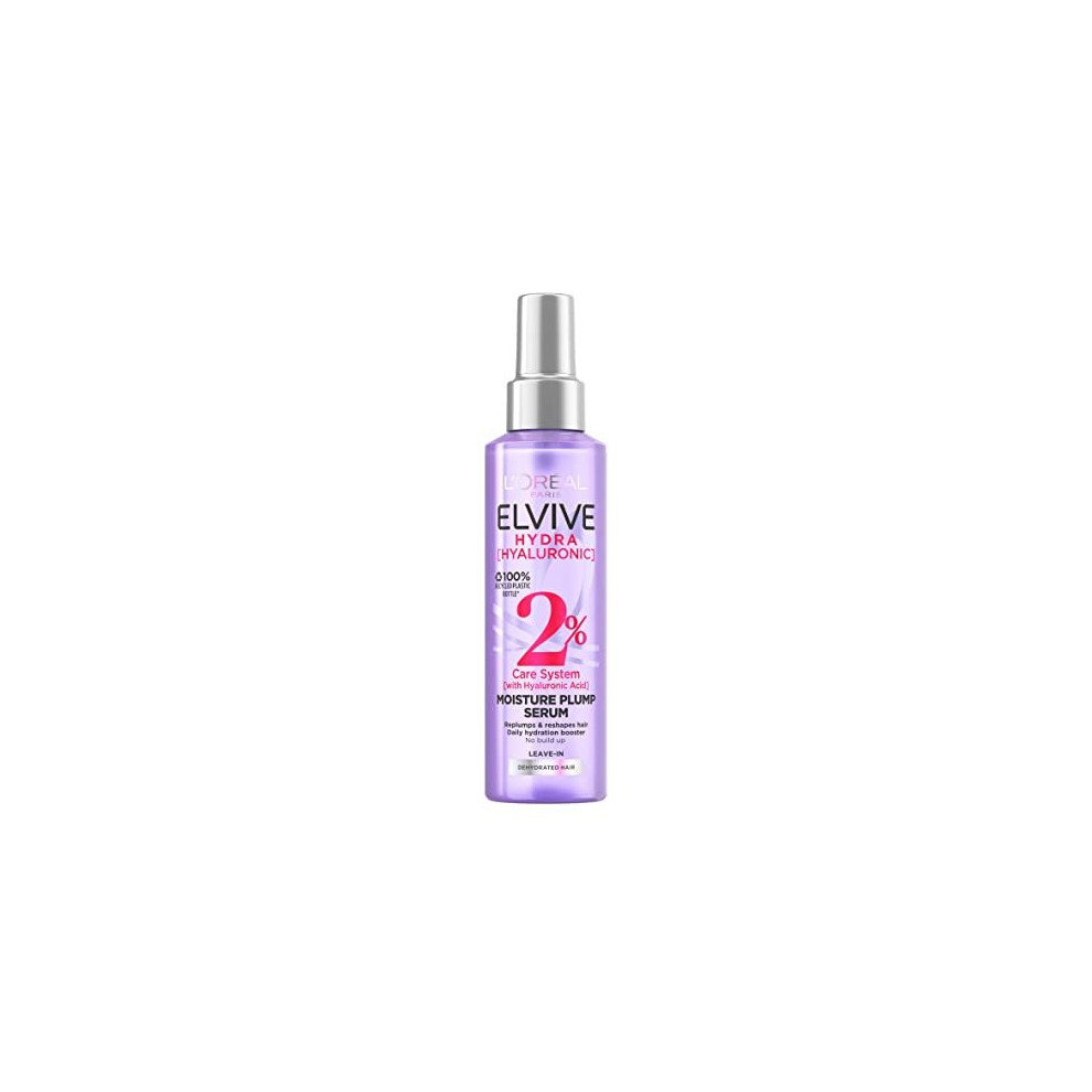 L'Oreal Hair Serum, by Elvive Hydra Hyaluronic Acid Spray, Anti Frizz for Dry Hair, 150ml