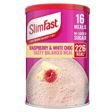 SlimFast Balanced Meal Shake, Healthy Shake for Balanced Diet Plan with Vitamins and Minerals, High in Fibre, Raspberry & White Choc Flavour, 16
