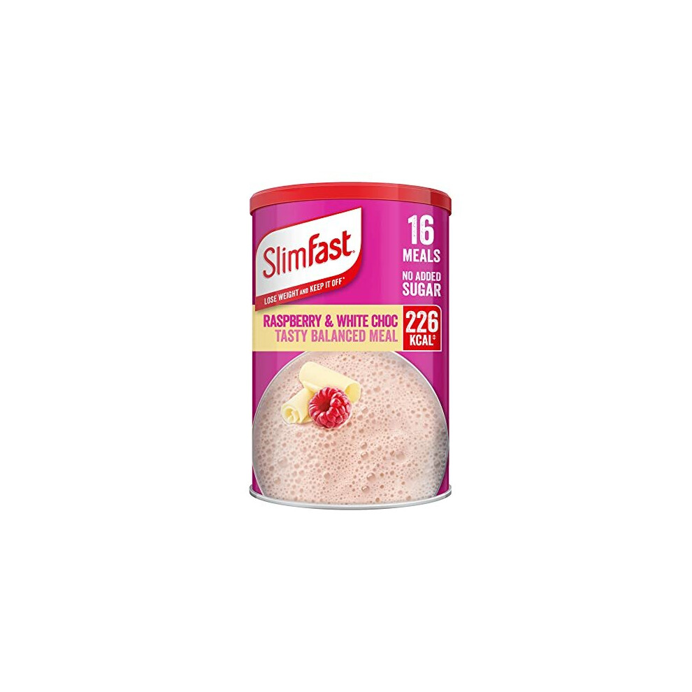 SlimFast Balanced Meal Shake, Healthy Shake for Balanced Diet Plan with Vitamins and Minerals, High in Fibre, Raspberry & White Choc Flavour, 16