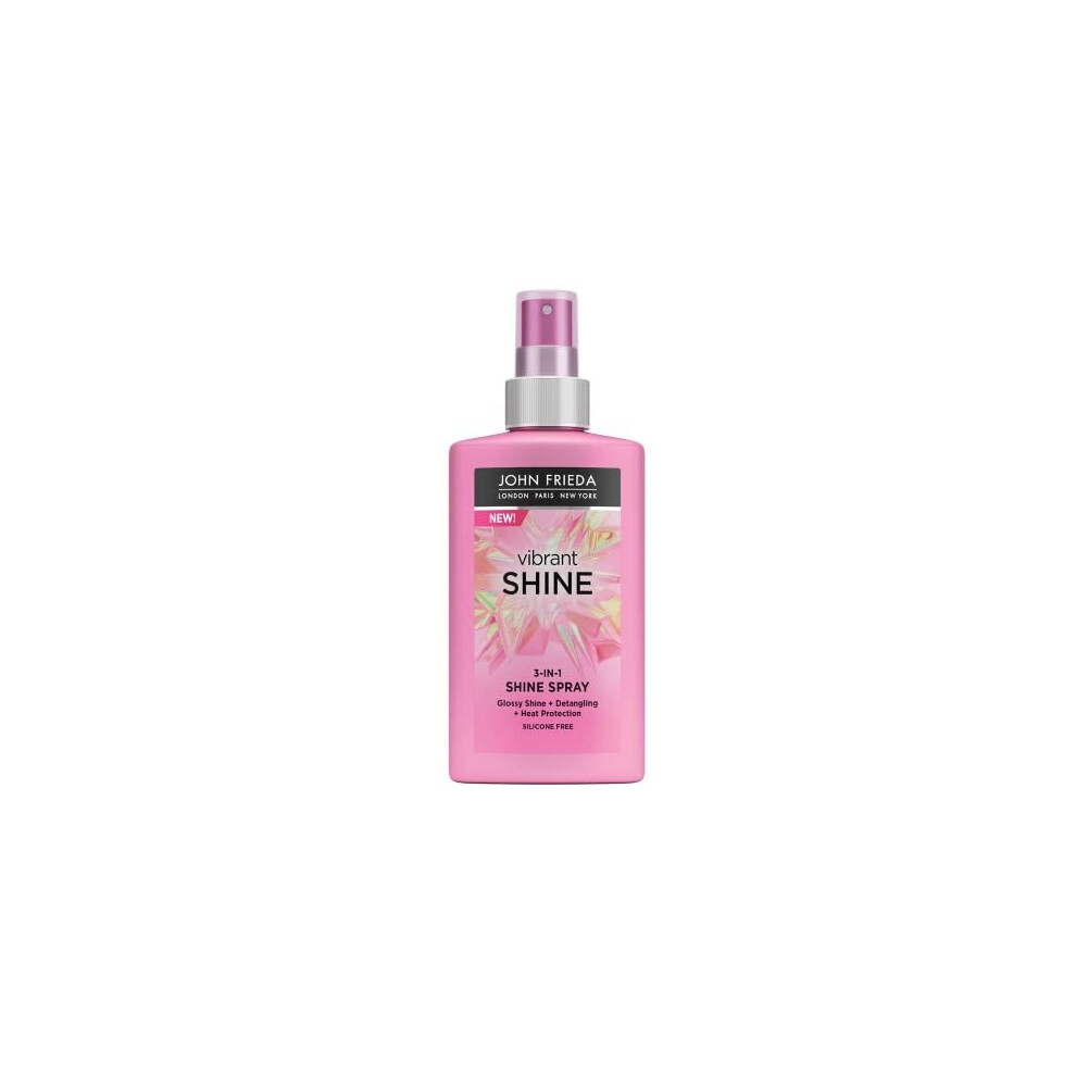 John Frieda Vibrant Shine Weightless Detangling Heat Protection 3-in-1 Spray 150ml, White