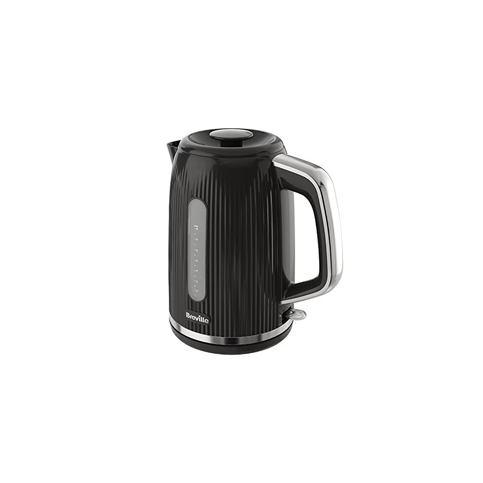 Breville Bold Black Electric Kettle | 1.7L | 3Kw Fast Boil | Black & Silver Chrome [Vkt221] Black,Silver