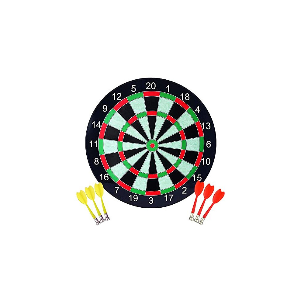 Darts Board, Safety Darts Board Set,17 inch Magnetic Dart Board, Toy Dart Game Set with 6 Magnetic Darts, Safety Dart Game for Party Home Garden, Fun