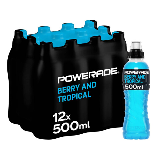 Powerade Vitamin B6 Electrolyte Replacer Berry & Tropical 12x500ml