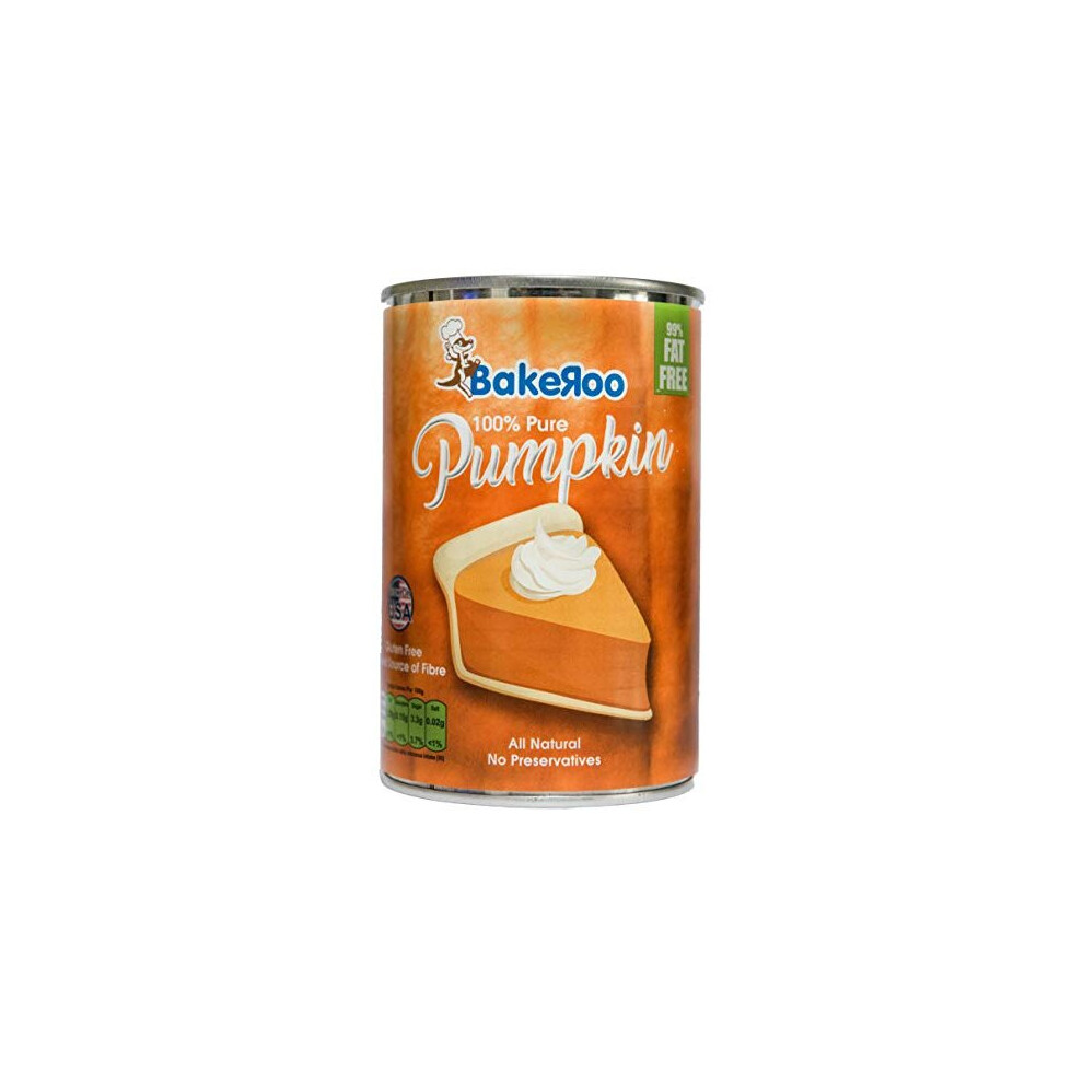 Bakeroo Tinned Pumpkin Puree (Pumpkin Pie Filling), 100% Natural - 425g