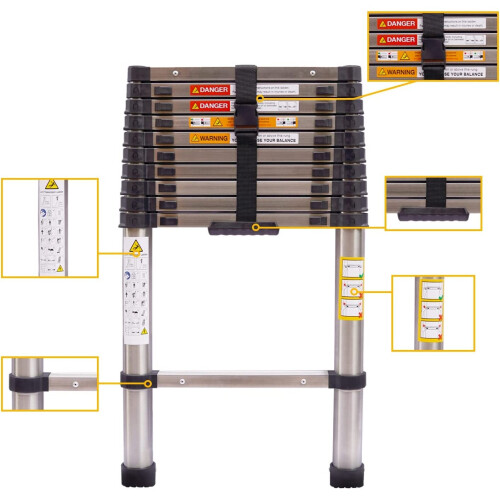 3.2M Telescopic Ladder Protable Step Ladder EN131 Certified 1