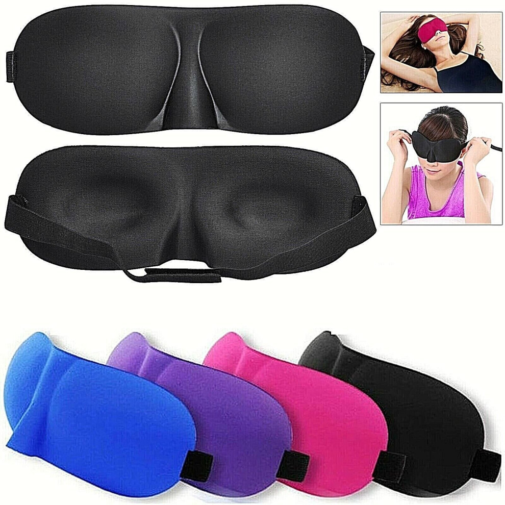 Selloria Black (Black) Eye Mask Soft Padded 3D Sleep Sponge Masks Cover Travel Aid Rest Blindfold