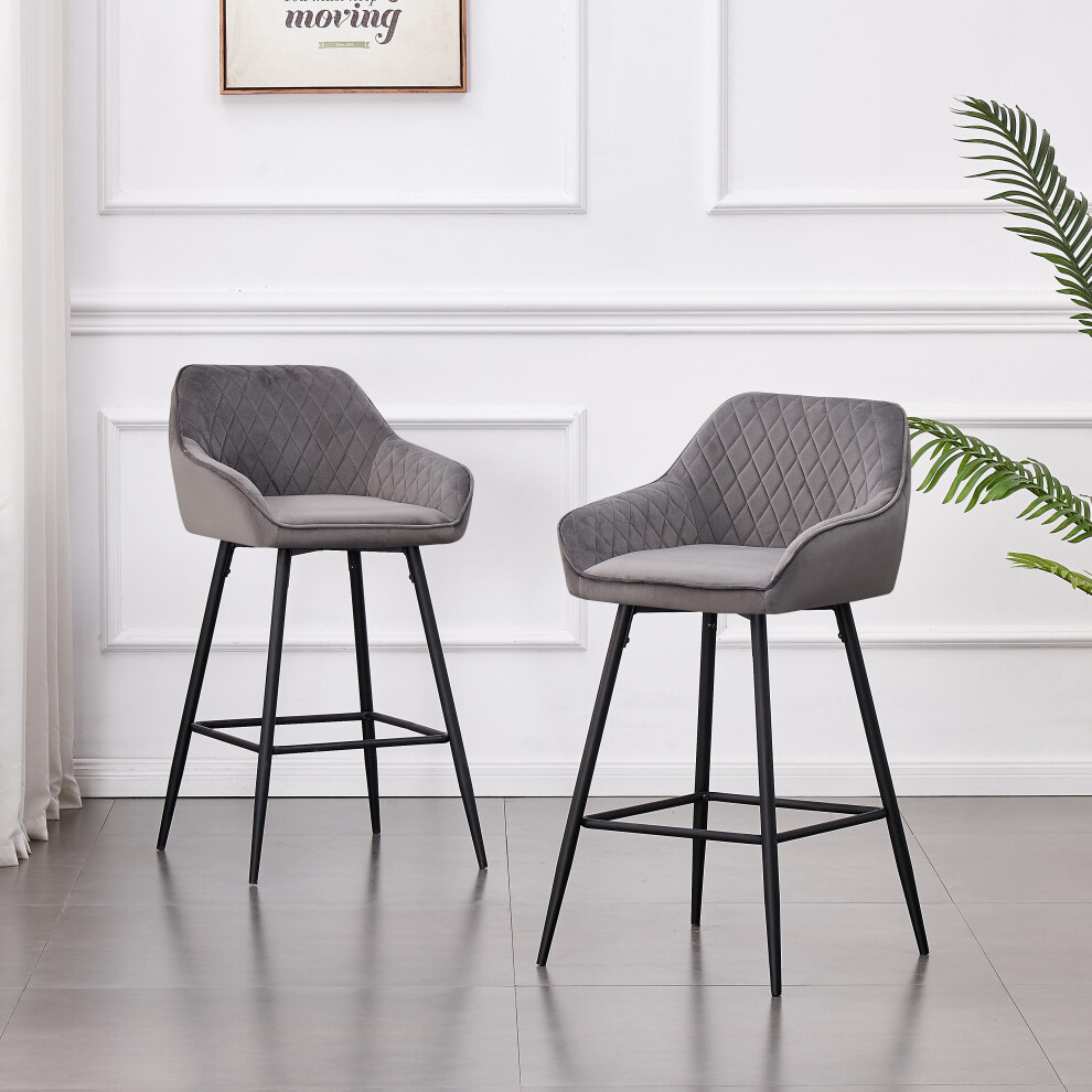 2x Bar Stools Dining Room Kitchen Breakfast High Chairs With Barstool