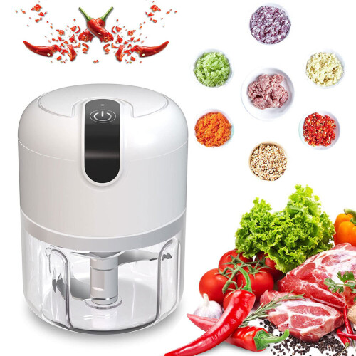 250ml Garlic Chopper Crusher Stainless Steel Electric Ginger Mincer on ...