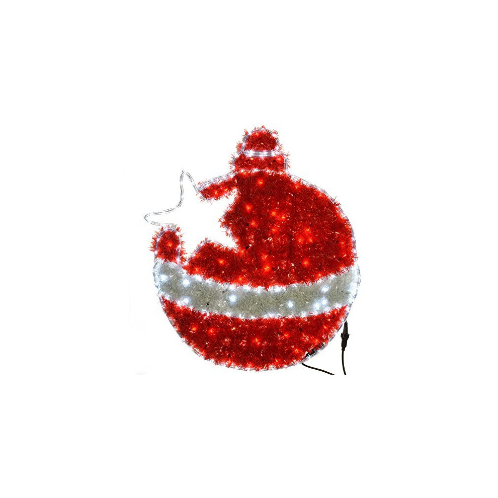 WeRChristmas Flashing LED Tinsel Bauble Silhouette Christmas Decoration with Speed Controller, 82 cm - Multi-Colour