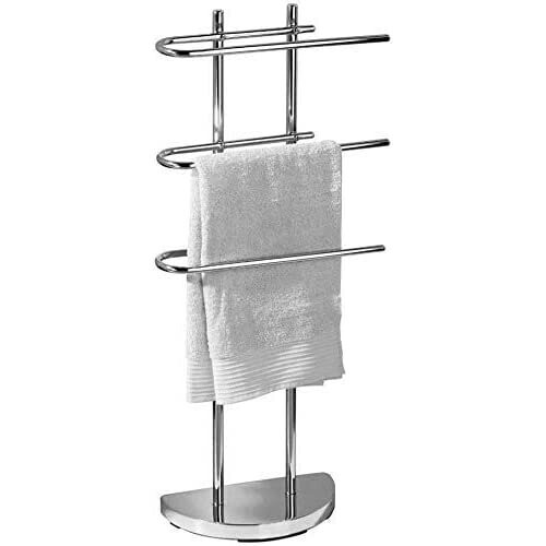 Raxter Stainless Steel Finish and Rustproof Curved Free Standing Towel Stand, Rails, Holder and Towel Drying Rack for Bathroom