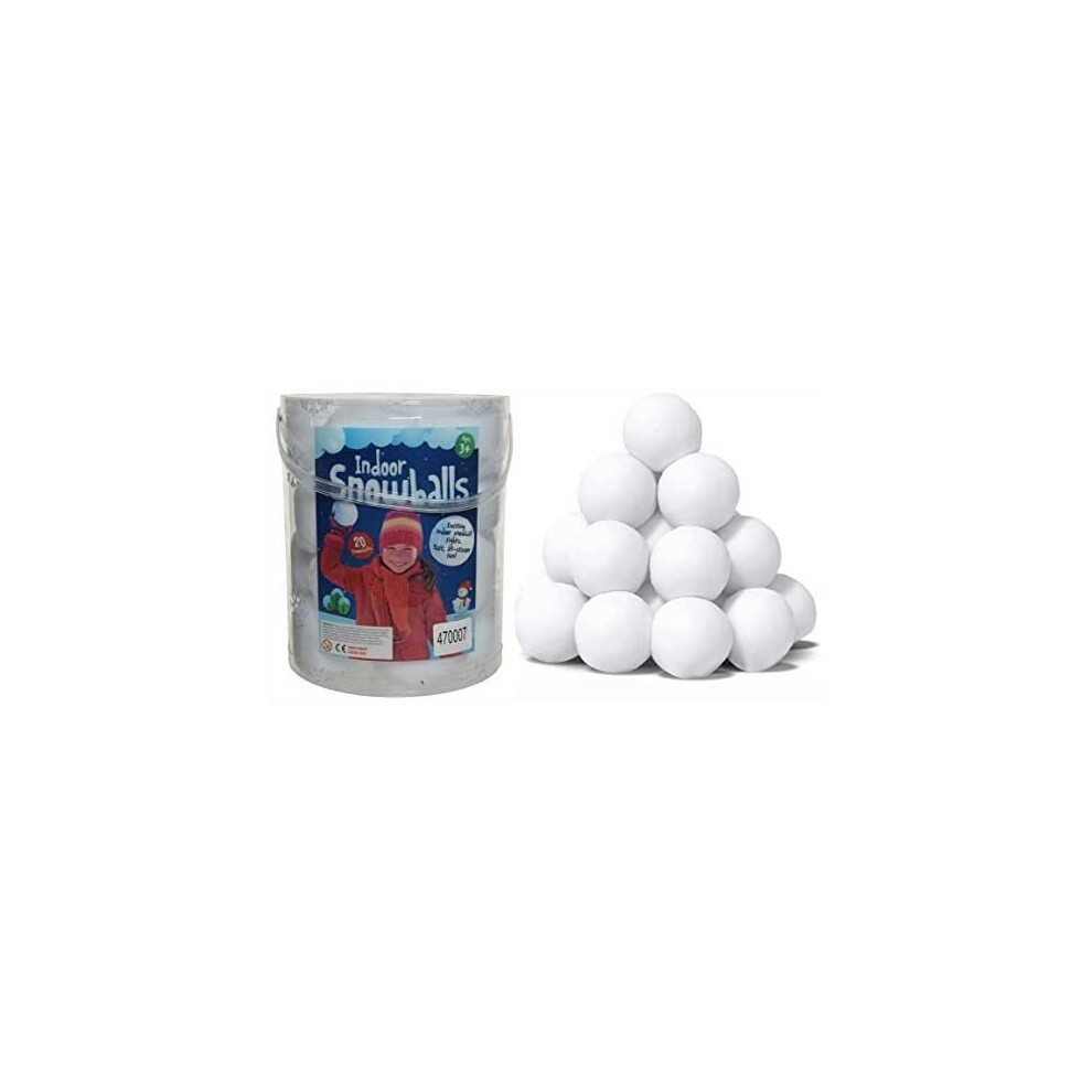 HMWD Indoor Artificial Snow Balls Pack Fake Synthetic Soft Snowball fight anytime - 20 pcs