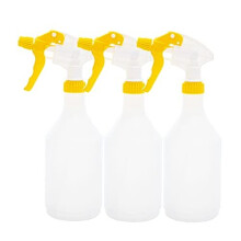 Clay Roberts Water Spray Bottles, Mist and Jet Settings, Pack of 3, Yellow, 750ml Capacity with Measuring Gauge, Trigger Spray for Cleaning, Gard