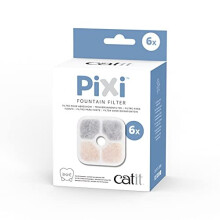 Catit PIXI Cat Drinking Fountain Filter, Triple Action Water Filter, 6-Pack
