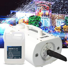 FXLAB Artificial Fake Snow Machine with LED Lights for Christmas Decorations - 550ml Capacity - Liquid Included