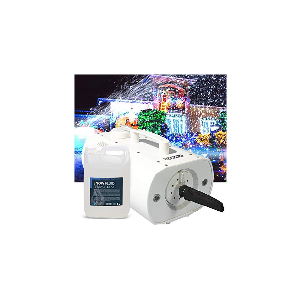 FXLAB Artificial Fake Snow Machine with LED Lights for Christmas Decorations - 550ml Capacity - Liquid Included