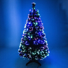 4ft Green Artificial Fibre Optic Christmas Xmas Tree with Multi LED Source 120cm by The Christmas Centre