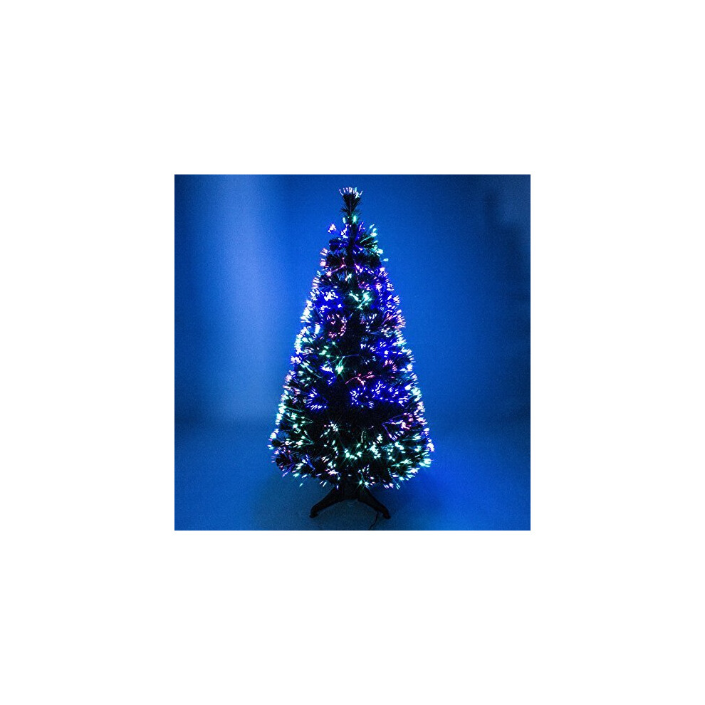 4ft Green Artificial Fibre Optic Christmas Xmas Tree with Multi LED Source 120cm by The Christmas Centre