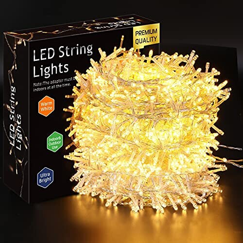 Elktry 1000LED 25M Christmas Lights Outdoor/Indoor, Christmas Tree Lights Warm White Mains Powered,8 Modes Waterproof Christmas Fairy Lights for