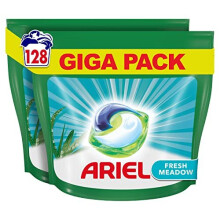 Ariel All-in-1 PODS Washing Liquid Laundry Detergent Tablets / Capsules, 128 Washes (64 x 2), Fresh Meadow, Brilliant Cleaning Even In A Cold Was