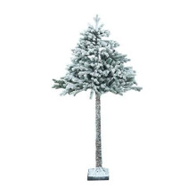 BPIL Snowy Half 6ft Parasol Green Snowy/Flocked Christmas Tree festival decoration Artificial Xmas tree