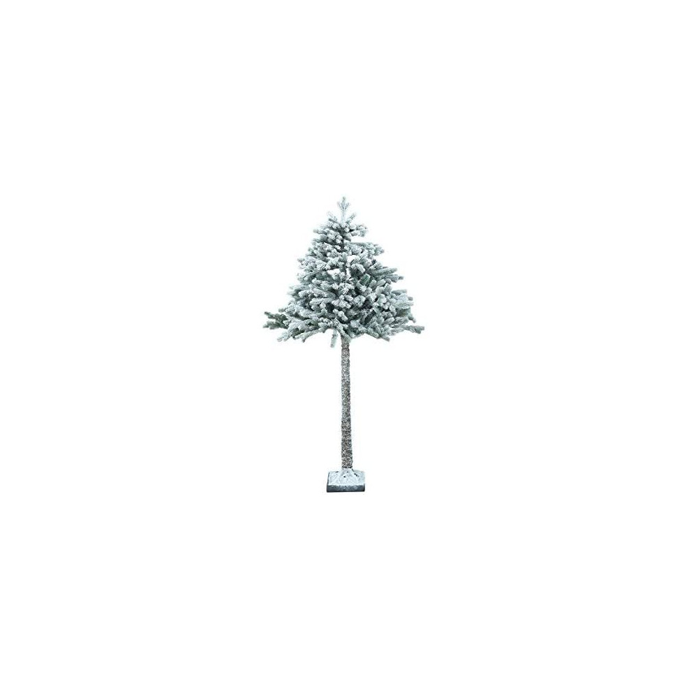 BPIL Snowy Half 6ft Parasol Green Snowy/Flocked Christmas Tree festival decoration Artificial Xmas tree