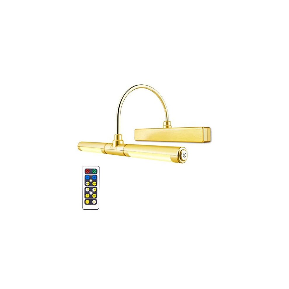 HONWELL LED Picture Light with Remote Wireless Battery Operated Wall Light, Rotatable Light Head 3 Lighting Modes, 180 Degree Swing Arm Dimmable