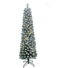 BPIL Artificial Christmas Tree Pre-Lit Snowy Pencil tree 6ft / 180cm Xmas Festival Decoration Snow Covered tree with stand