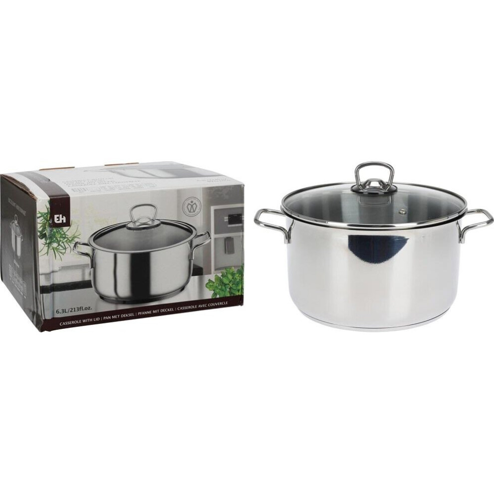 CASSEROLE WITH LID STAINLESS STEEL 6300ML