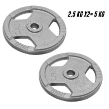 (2.5Kg x 2 = 5Kg) Standard 1-Inch Cast Iron Plate Weight Plate