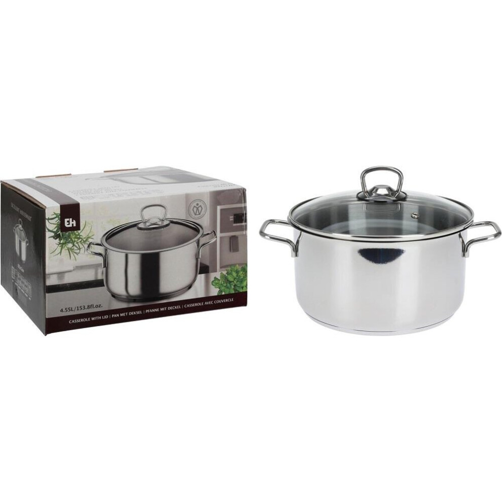 CASSEROLE WITH LID STAINLESS STEEL  4550ML