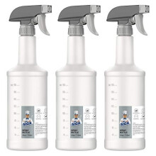 MR.SIGA 24 oz Plastic Spray Bottles for Cleaning Solutions, HDPE Commercial Grade Refillable Spray Bottles with Measurements and Adjustable Leak