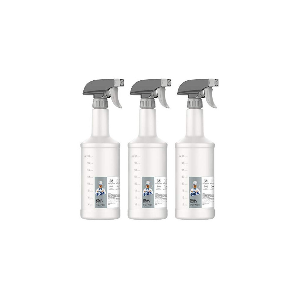 MR.SIGA 24 oz Plastic Spray Bottles for Cleaning Solutions, HDPE Commercial Grade Refillable Spray Bottles with Measurements and Adjustable Leak-image-OPC-PB25VMY-NEW