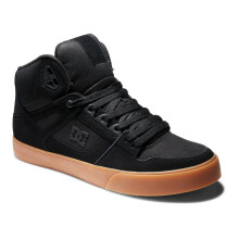 (Black Gum, UK 9.5) DC Pure High Top Mens Black Gum Leather Lace Up Skate Shoes Trainers
