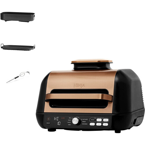 Ninja Foodi MAX PRO Health Grill Flat Plate Air Fryer AG651UKCP Amazon Exclusive 7 Cooking Functions 2 Grill Plates 3.8L Copper Black on OnBuy