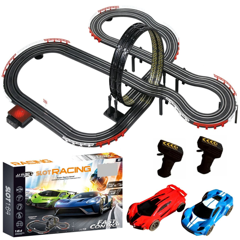 Large Electric Remote Control Slot Car Racing Track Set Toy Game JJ113