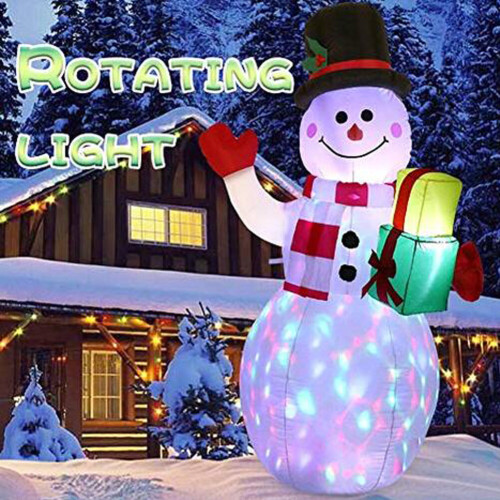 5ft Inflatable Snowman with Rotating LED Lights Christmas Decoration 1