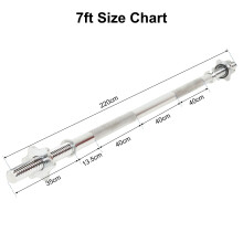(7ft Barbell) Straight Spinlock Barbell Weightlifting Bar