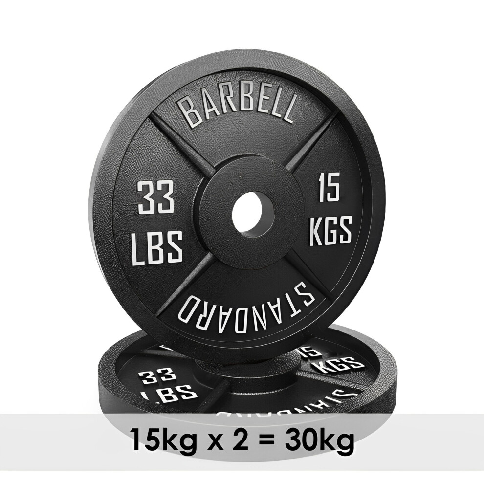 (15Kg x 2 = 30Kg) Olympic 2-Inch Cast Iron Plate Weight Plate