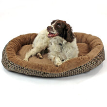 Large Dog bed with Orthopaedic Fleece Lining in Jute brown Actiaspet