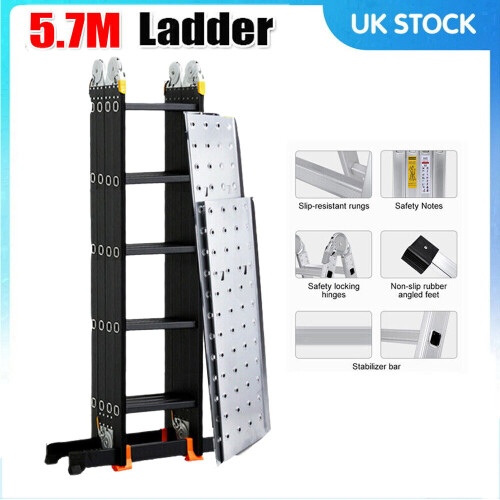 5.7M 5.7M Multi-Position Folding Ladder Combination Ladder w/Platform