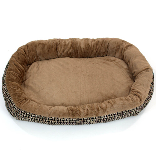 Large Dog bed with Orthopaedic Fleece Lining Brown 2