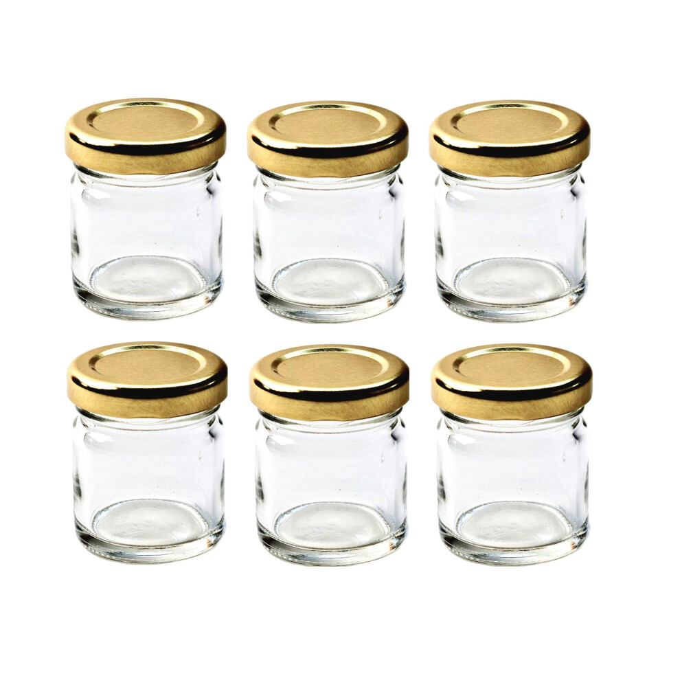6 x 42ml Mini Jar Breakfast Preserve Jar 5cm 1.5oz Jar Screw Top Lid